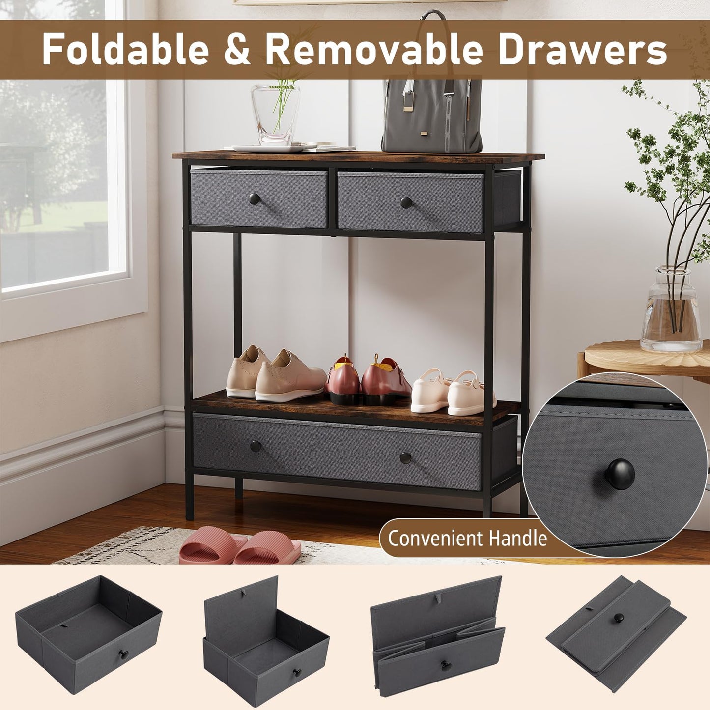 Console Table, Industrial Slim Accent Entryway Table Hall Desk