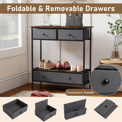Console Table, Industrial Slim Accent Entryway Table Hall Desk
