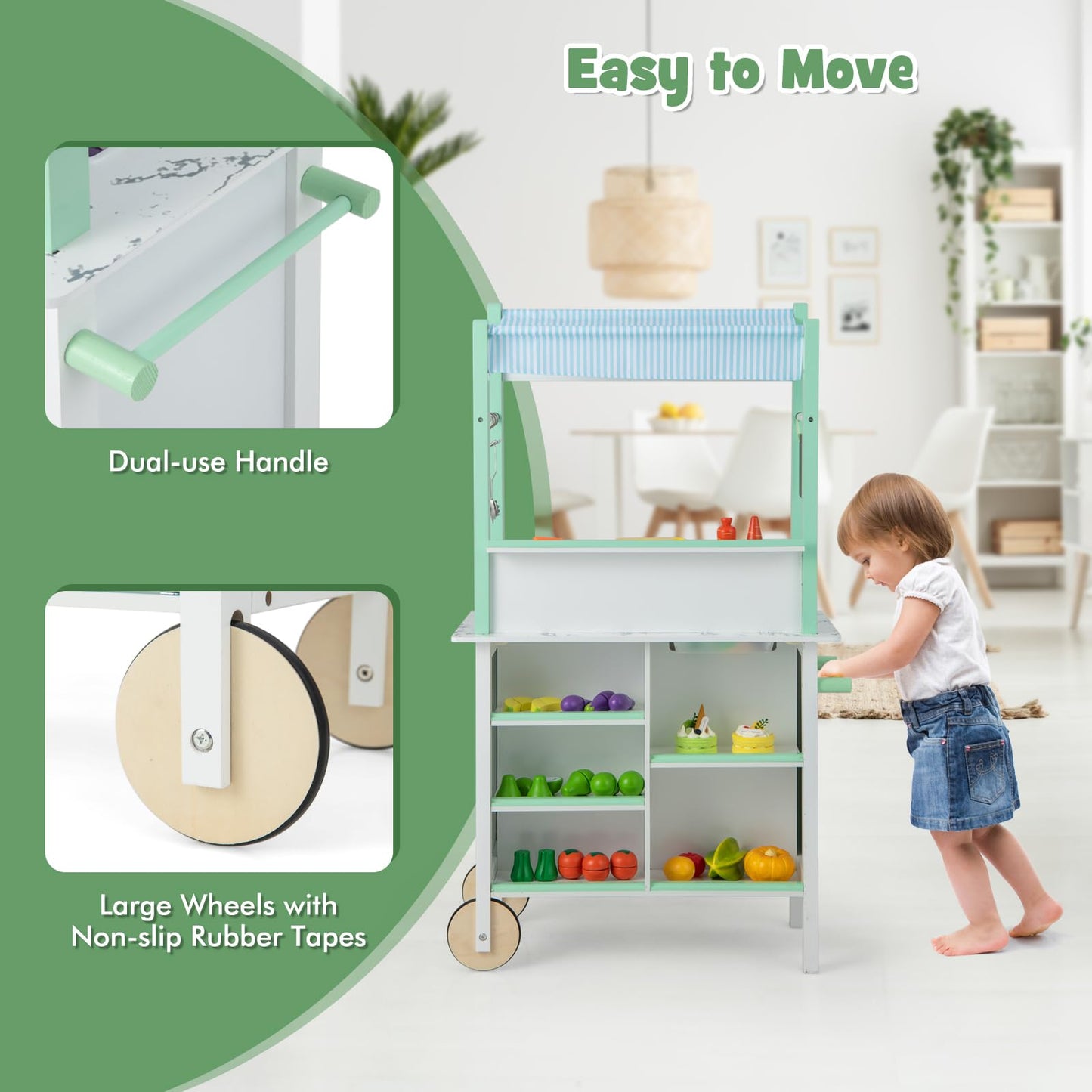 Double sided Pretend Play Kitchen with Remote Control