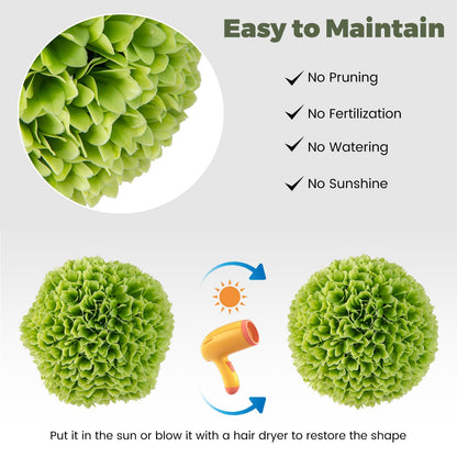 2 Pieces 28 CM Artificial Plant Topiary Balls for Garden Balcony Yard