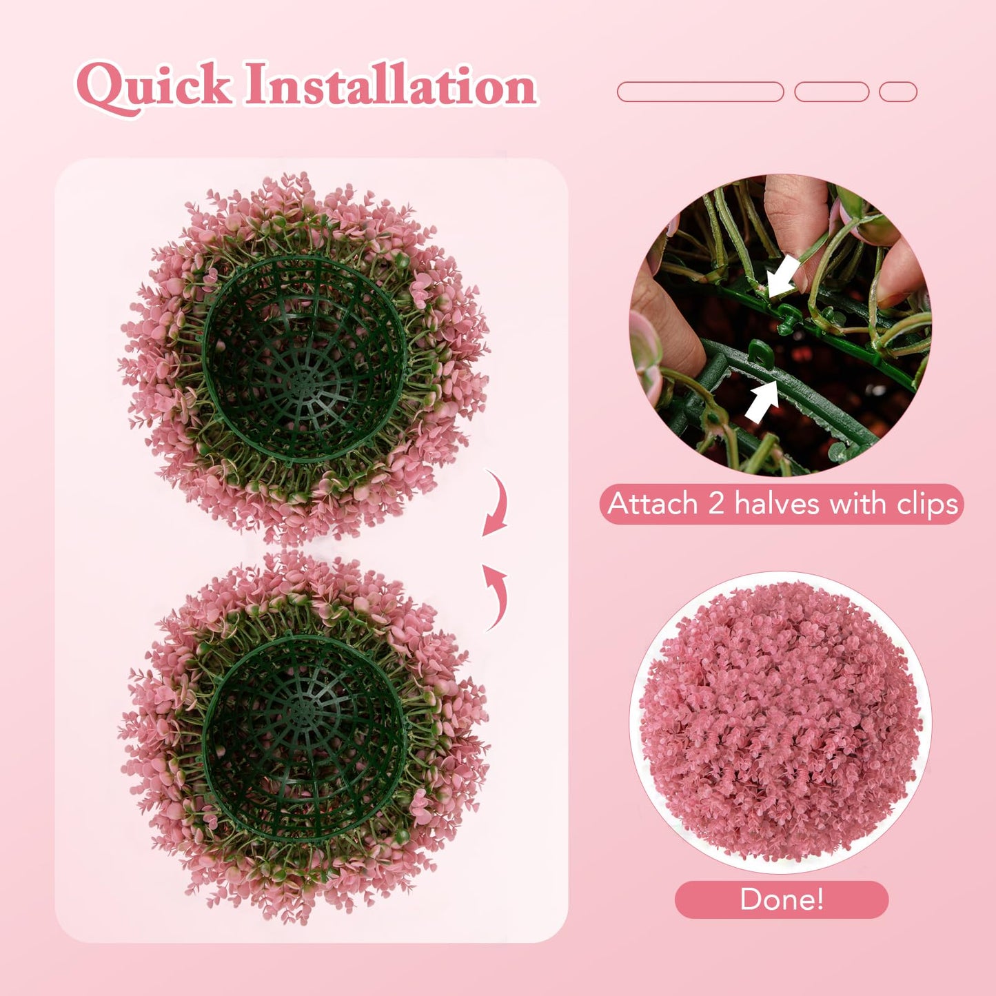 2 Pieces Artificial Plant Topiary Balls with 7 Layers Leaves