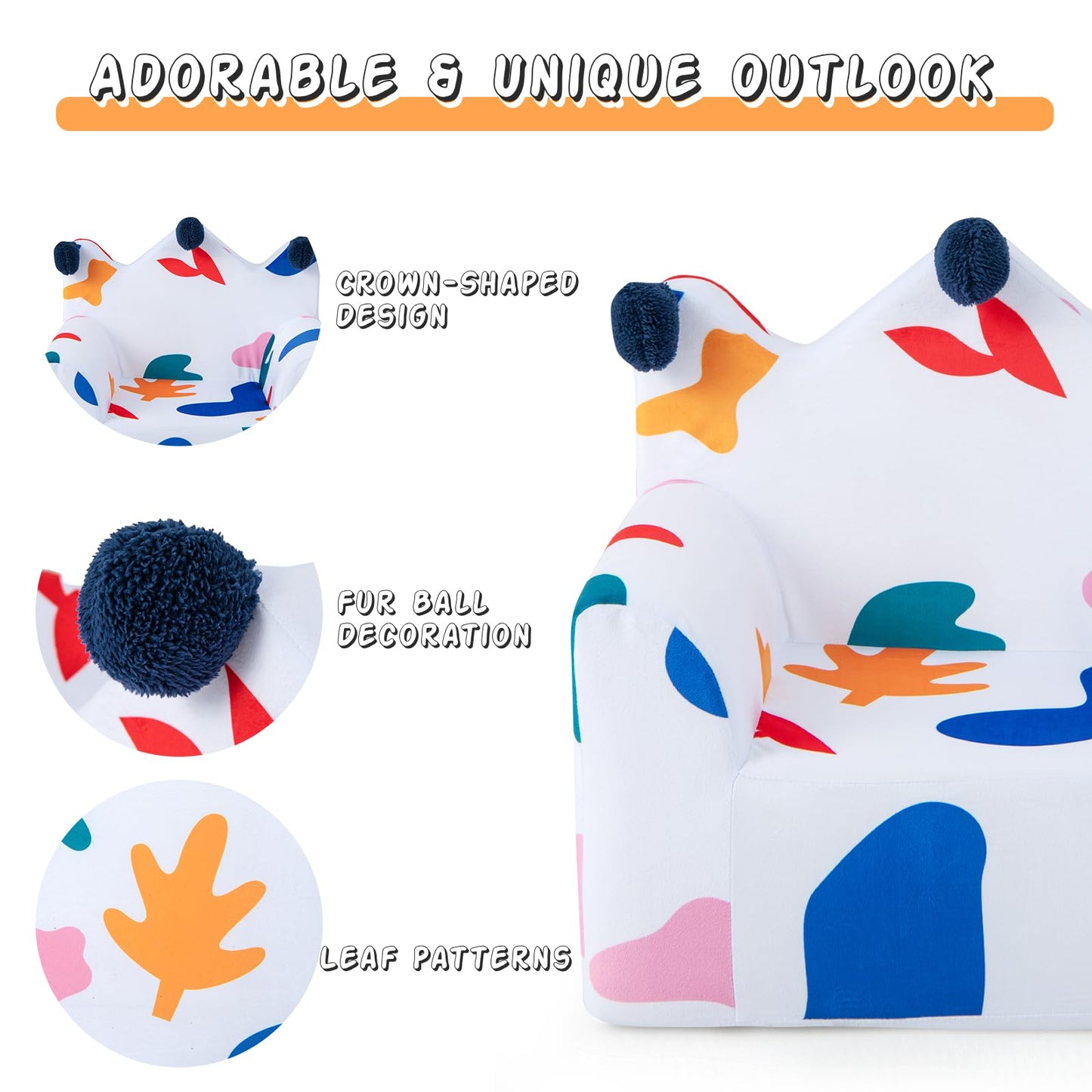 Kids Sofa Chair Foam Filled Armchair with Extra Padded Pillow