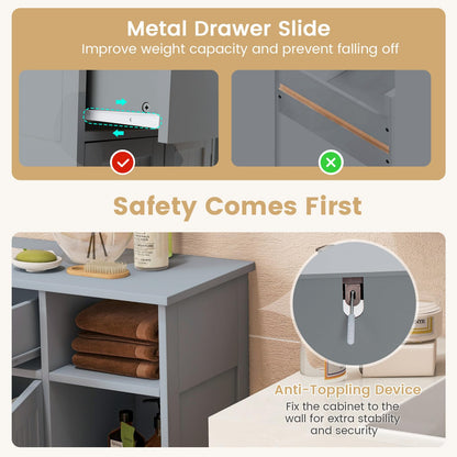 Freestanding Storage Cupboard with Drawer