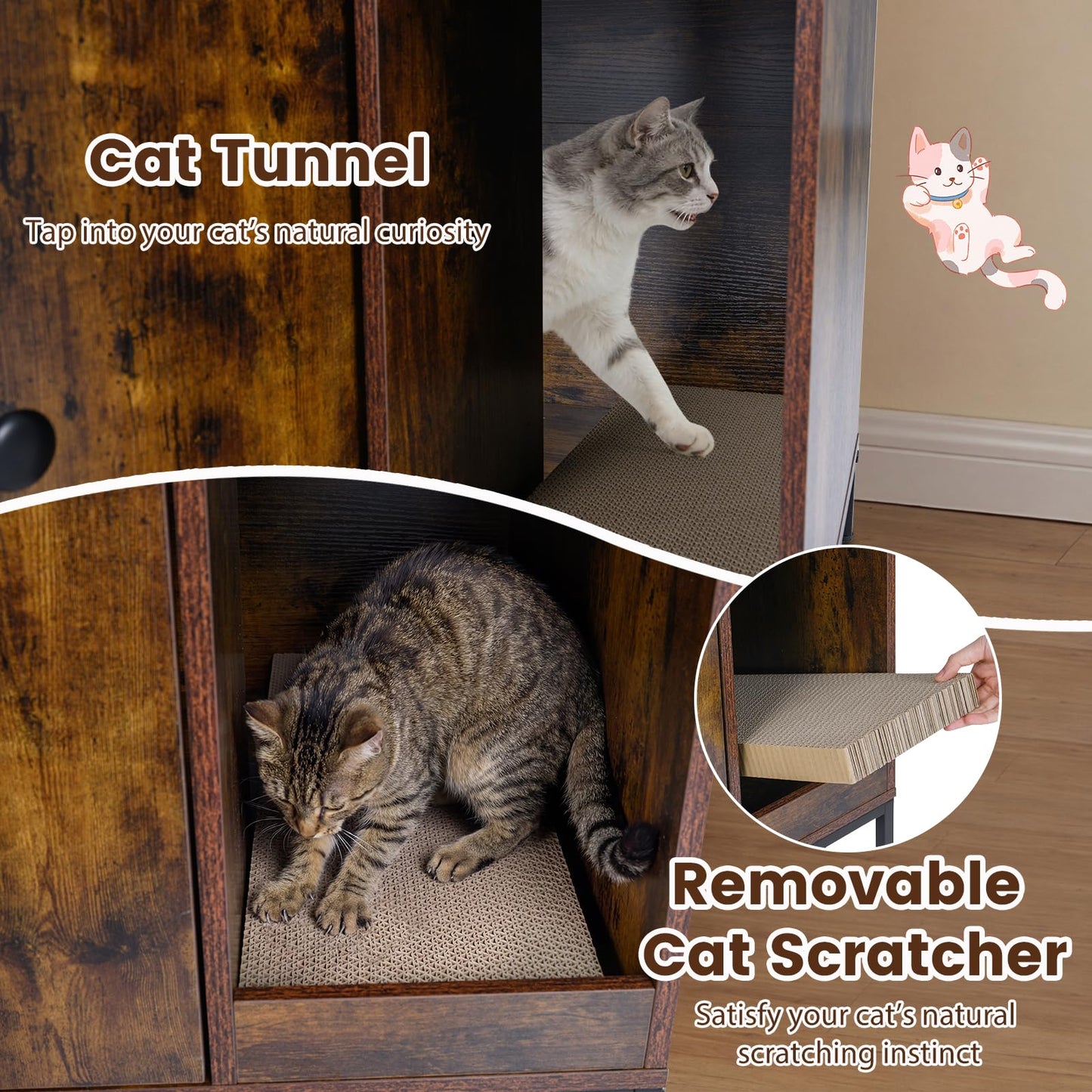 Cat Litter Box Enclosure, Hidden Cats Washroom Furniture
