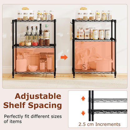 3/4/5/6-Tier Wire Shelving Unit Adjustable Metal Storage Shelves with V-shaped Shelving Rack