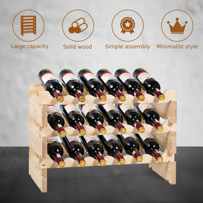 6 Tier Wine Rack with stackable Design for 36 Bottle