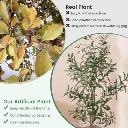 130cm Tall Artificial Olive Tree with Realistic Fruits