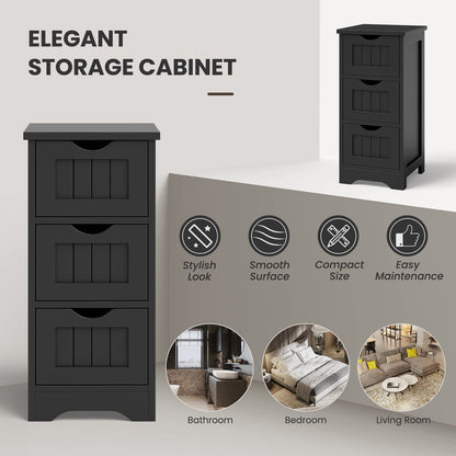 Bathroom Floor Cabinet with 3 Drawers and Cut-Off Handle