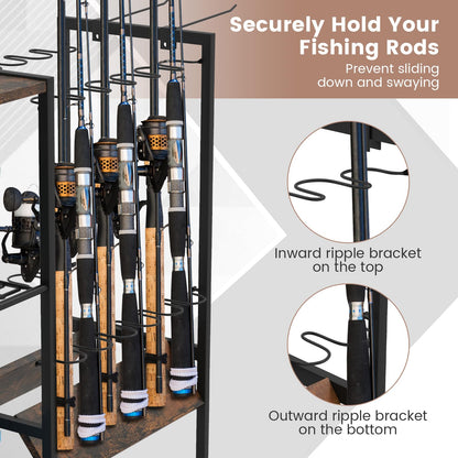 Fishing Rod Holder with Lockable Universal Wheels
