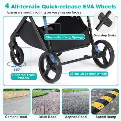 2 in 1 Baby Stroller Convertible High Landscape with Bassinet Mode Reversible Seat