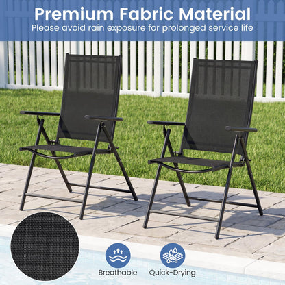 Folding Garden Chairs Set 2, Portable Outdoor Dining Chairs