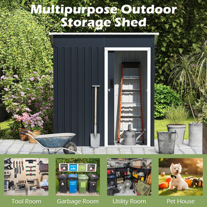 5.5 x 3ft Metal Garden Shed for Patio Backyard Lawn
