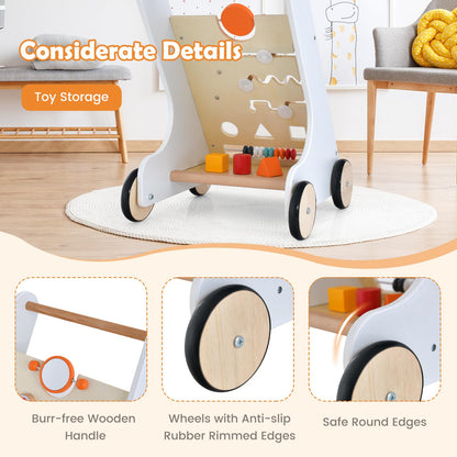Toddler Push Walker with Handle & Rubber Wheels