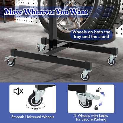 Height Adjustable Tool Cart with Detachable Top Tray