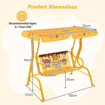 Kids Swing Chair with Adjustable Canopy and Safety Belts