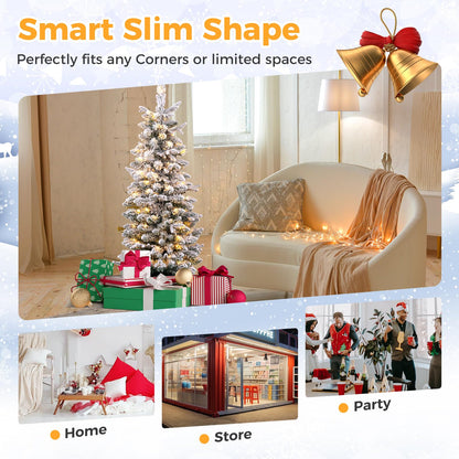 Artificial Pre-lit Christmas Tree Snow Flocked Xmas Tree