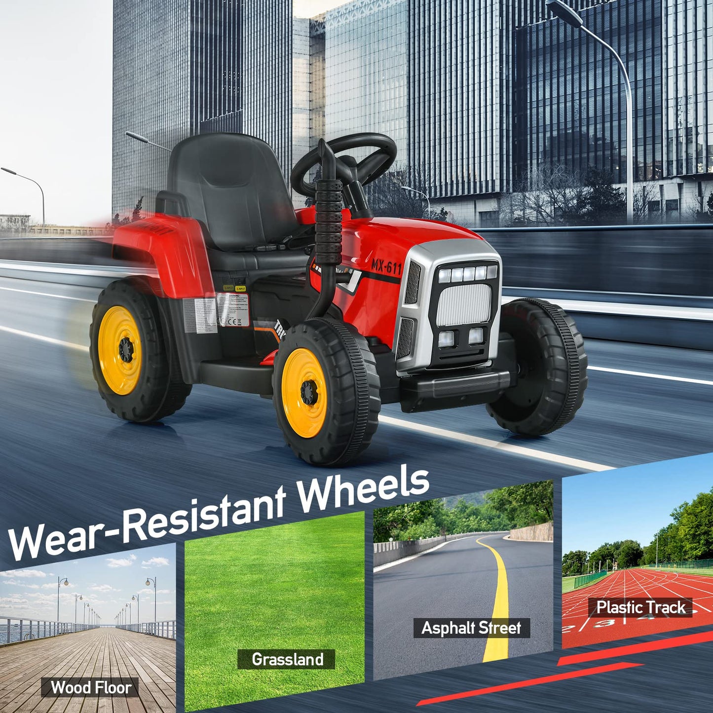 Kids Electric Tractor with Detachable Trailer