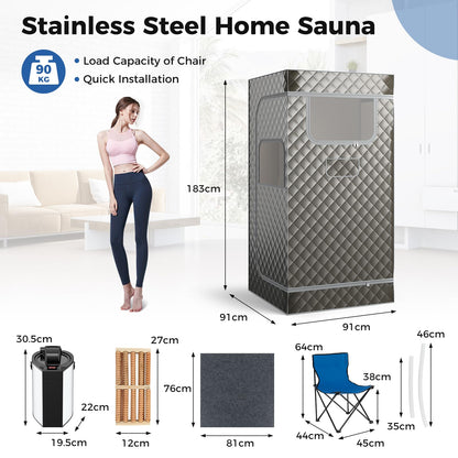 Portable Steam Sauna for Home with 3L Steam Generator