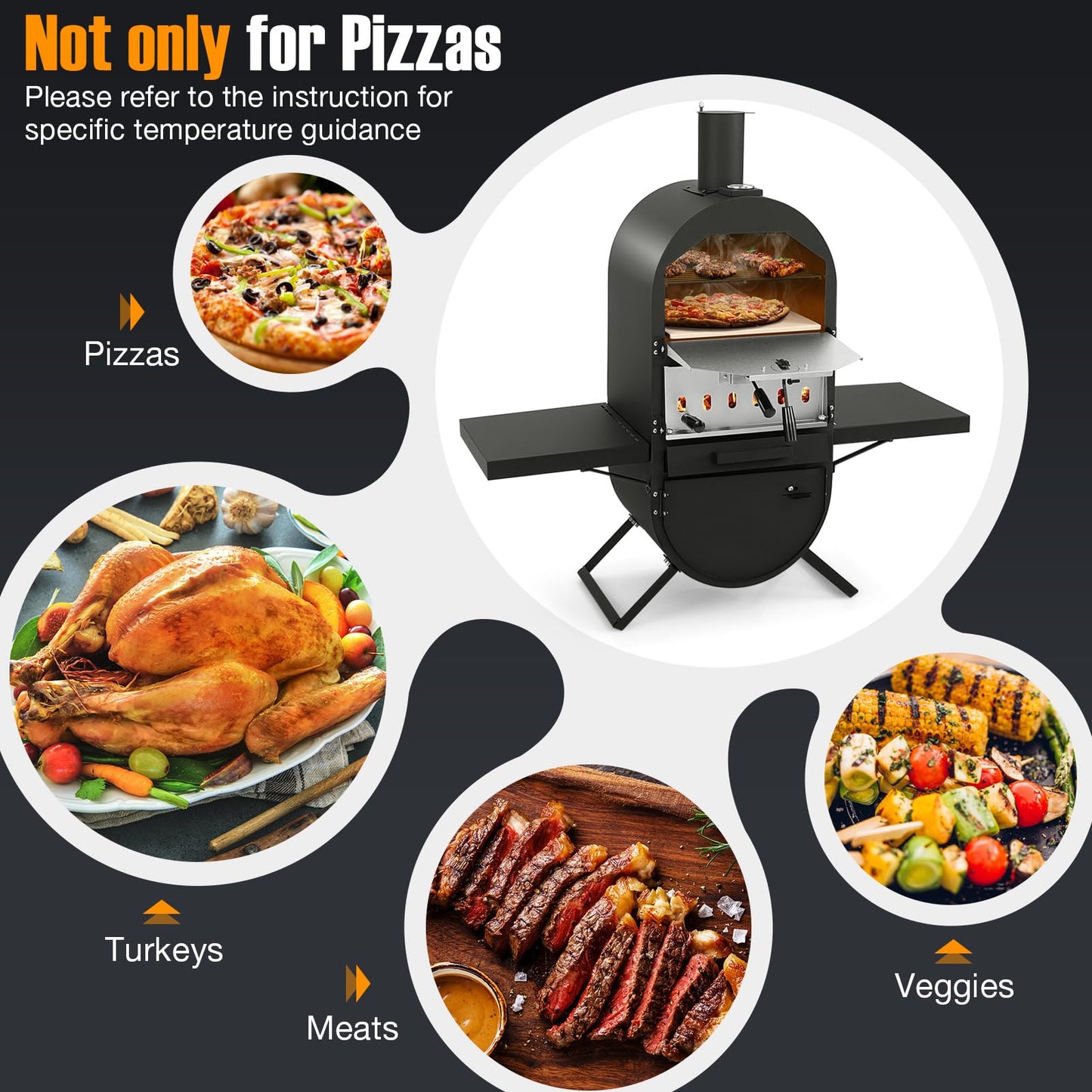 Outdoor Pizza Maker with Cover for BBQ