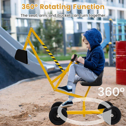 Kids Ride on Digger Children Construction Excavator with 2-Handed Controls