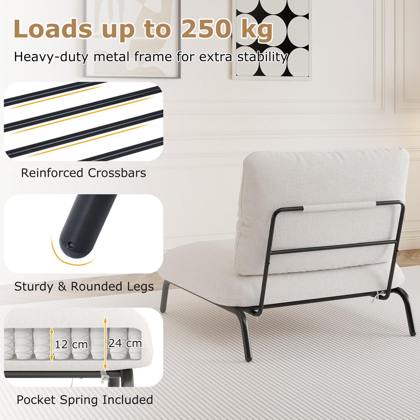 Oversized Accent Chair with Extra Wide Seat and Storage Pocket