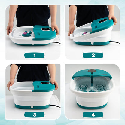Foldable Heating Foot Soaker with Bubbles & Timing Function
