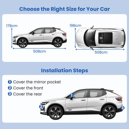 Car Cover Waterproof, All Weather Rain Snow Sun Dust UV Protection