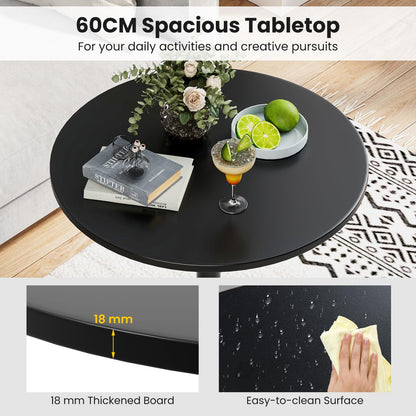 2-in-1 Bar Table Set of 2 with Detachable Pole & Metal Base