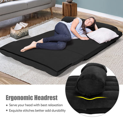 6-Position Adjustable Lounger Sleeper Seat Chair with 2 Pillows