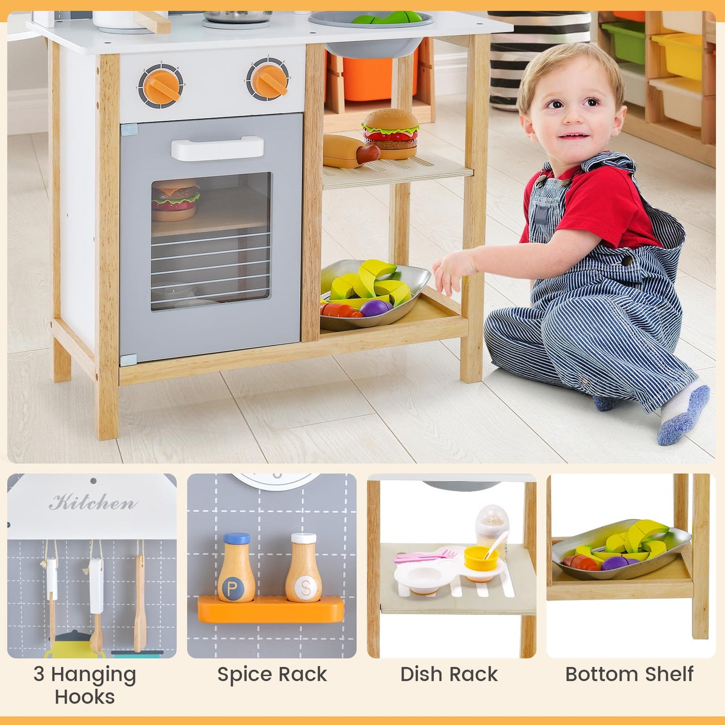 Pretend Kitchen Toy Set with Cookware Accessories