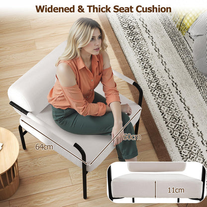 Upholstered Velvet Accent Chair with Cylindrical Backrest