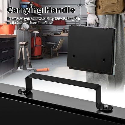 Galvanized Metal Work Table with Perforated Panel