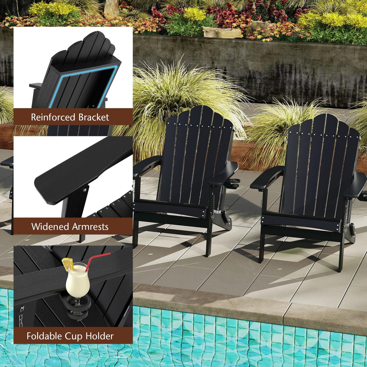 Adirondack Chair, Weather Resistant HIPS Garden Chair