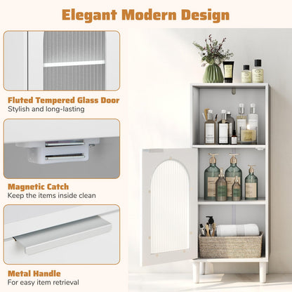 Bathroom Floor Cabinet with Adjustable Shelf for Hallway Living Room