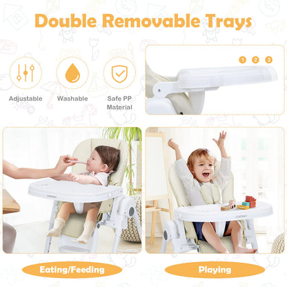 Height Adjustable Folding Highchair for Babies and Toddlers