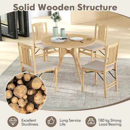 Folding Dining Chairs Set of 2 Upholstered Kitchen Chairs with Padded Seat