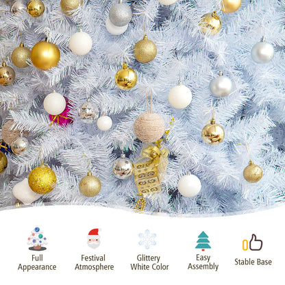 150CM White Hinged Artificial Christmas Tree with 792 Tips