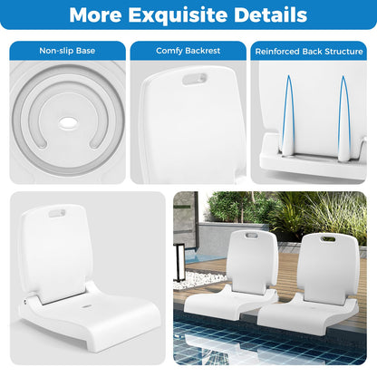 Poolside Chairs with Handle and Back Support for Edge of Pool