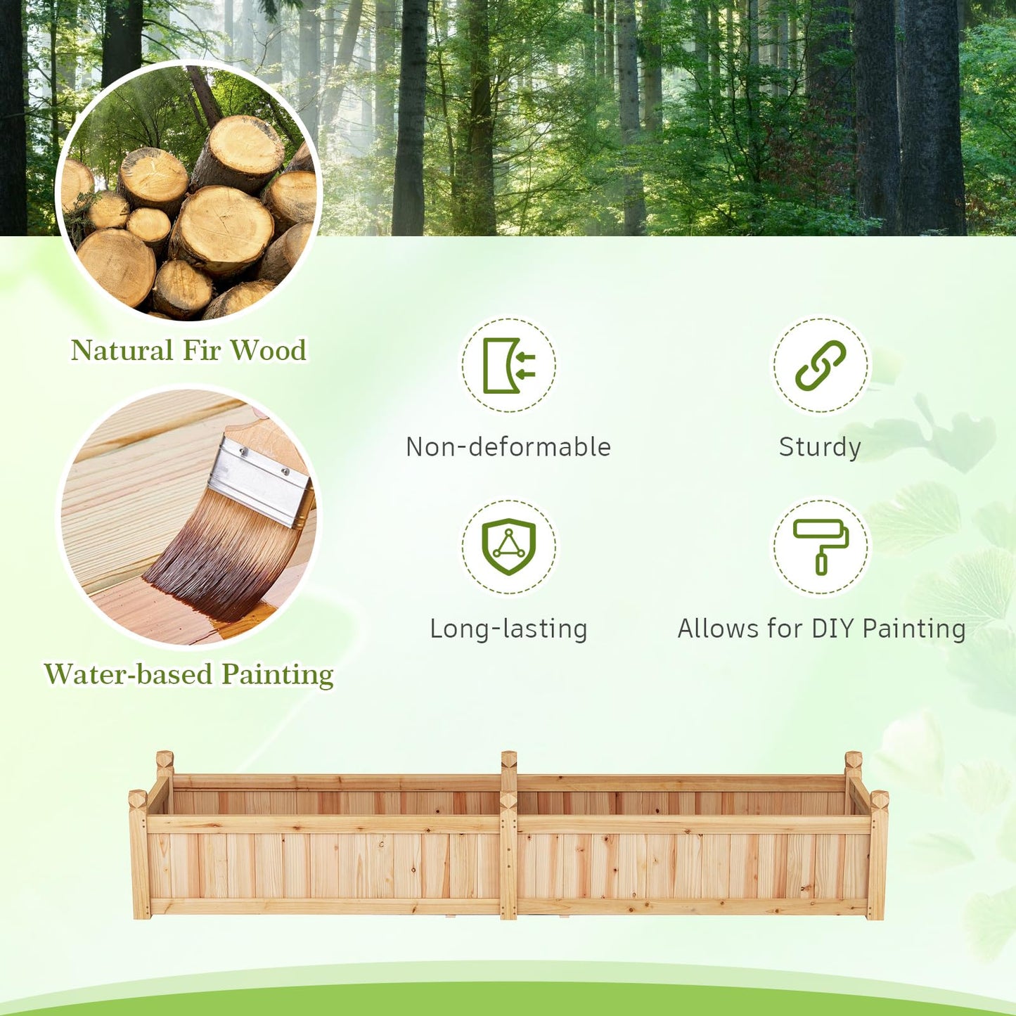Wooden Planter Box Kit with Non woven Liner