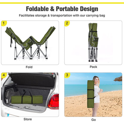 Heavy Duty Outdoor Sleeping Cot with Detachable Headrest