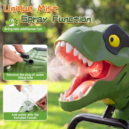 Kids Tricycle, Dinosaur Toddler Trike with Lights