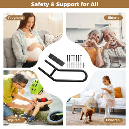 Giantex Handrail for Outdoor Steps Wall Mount Non-Slip Safety Railings for 1-3 Steps