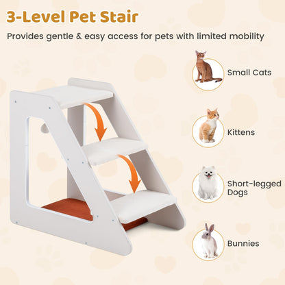 3-Tier Pet Stair Cat Steps Dog Climber Ladder