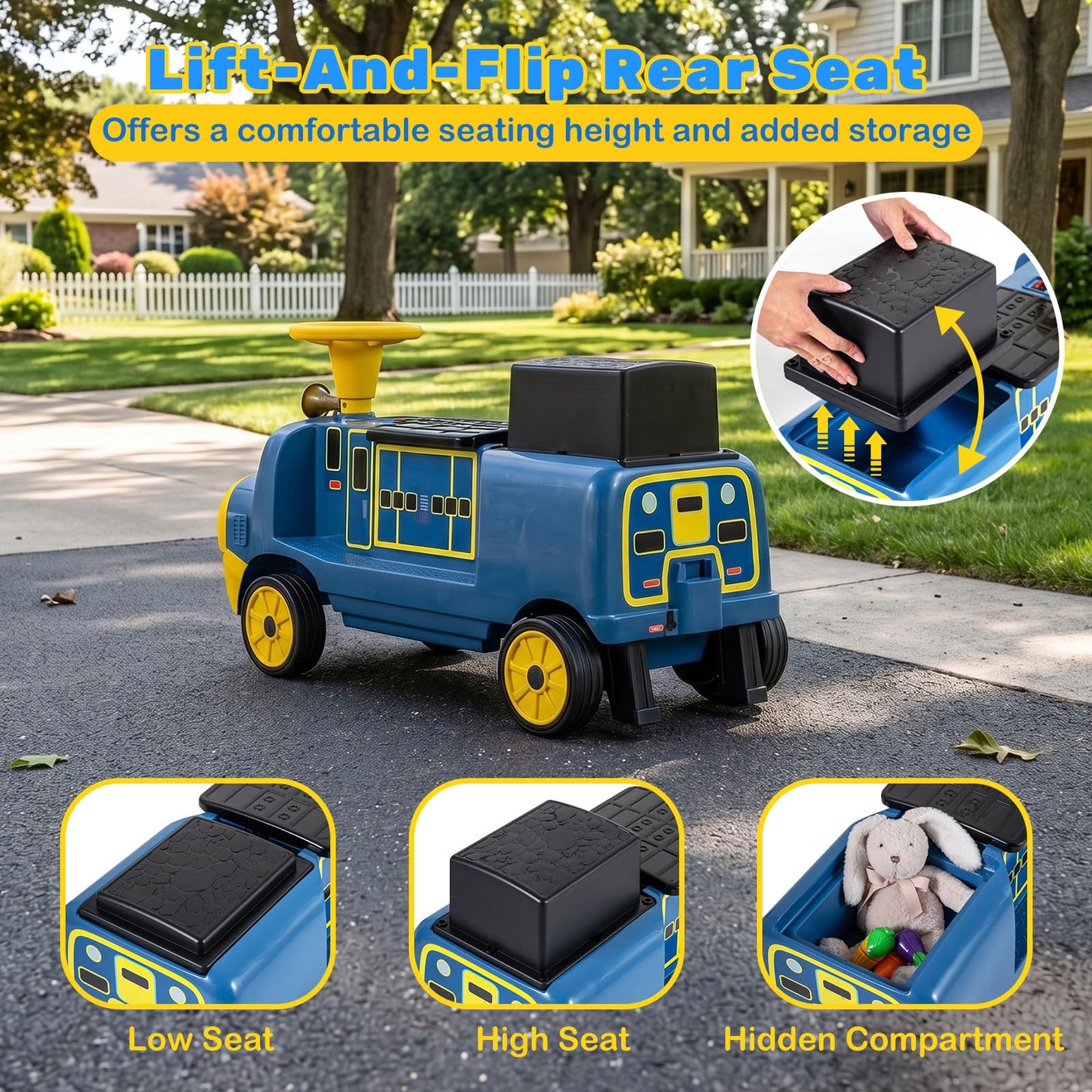 12V Kids Ride on Car, 2-Seater Children Electric Vehicle