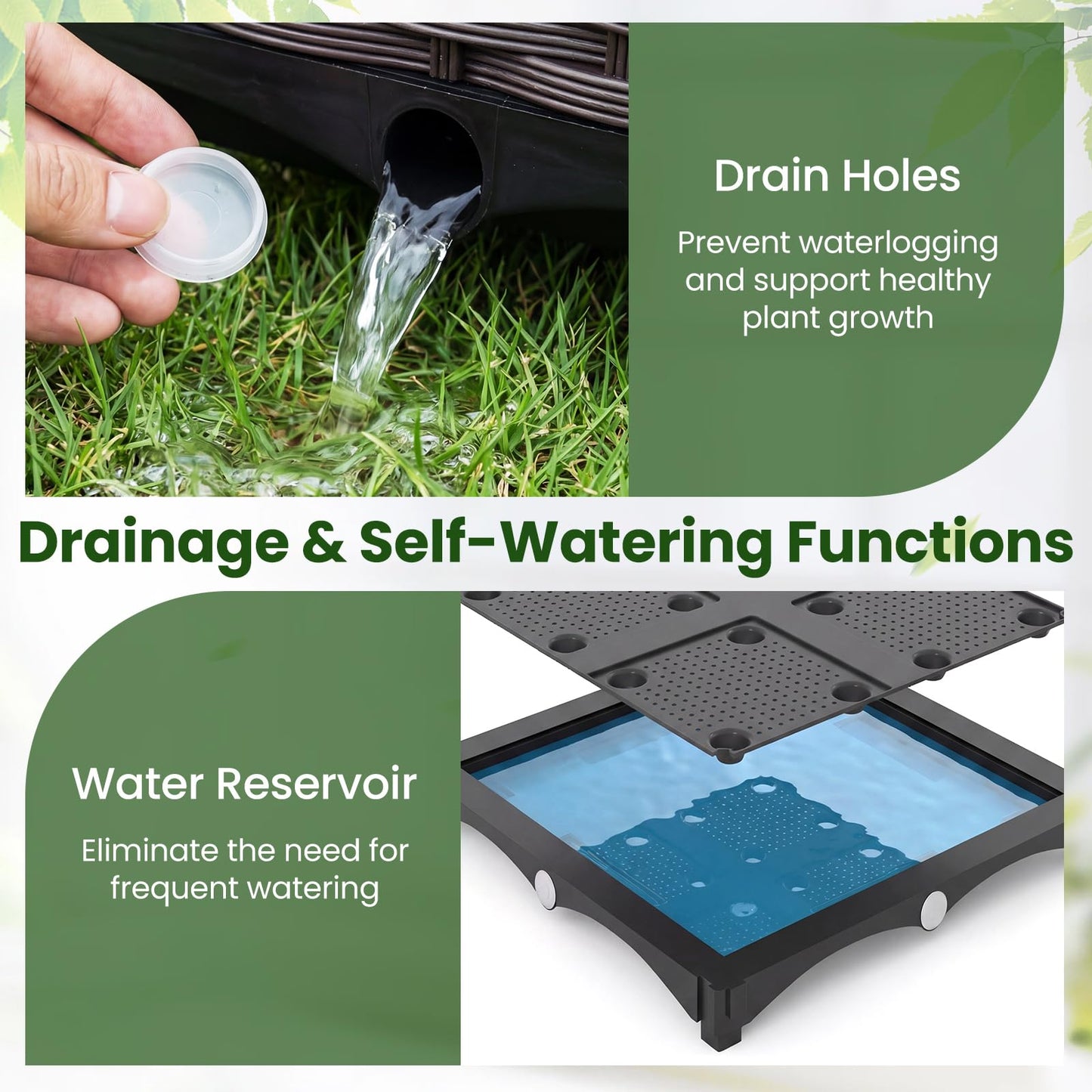 Garden Planter with Trellis, Weather-Resistant Trough Grow Box