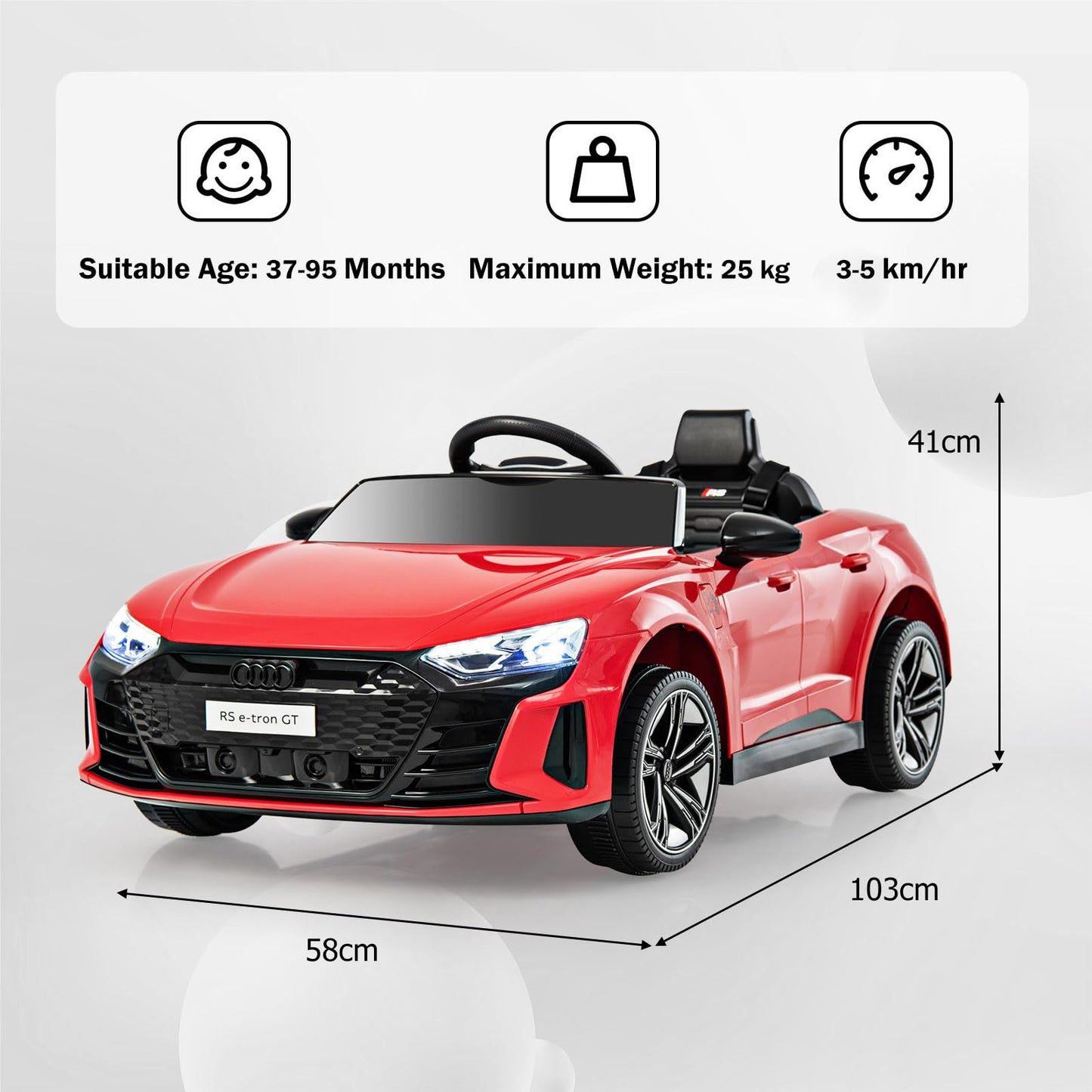 12V Audi Licensed Electric Kids Ride On Car with Remote Control