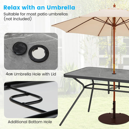 Heavy-Duty Metal Structure and Marble-Like Tabletop for Indoor Outdoor