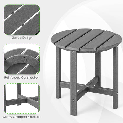 All Weather HDPE Adirondack Table Garden Round Coffee Table