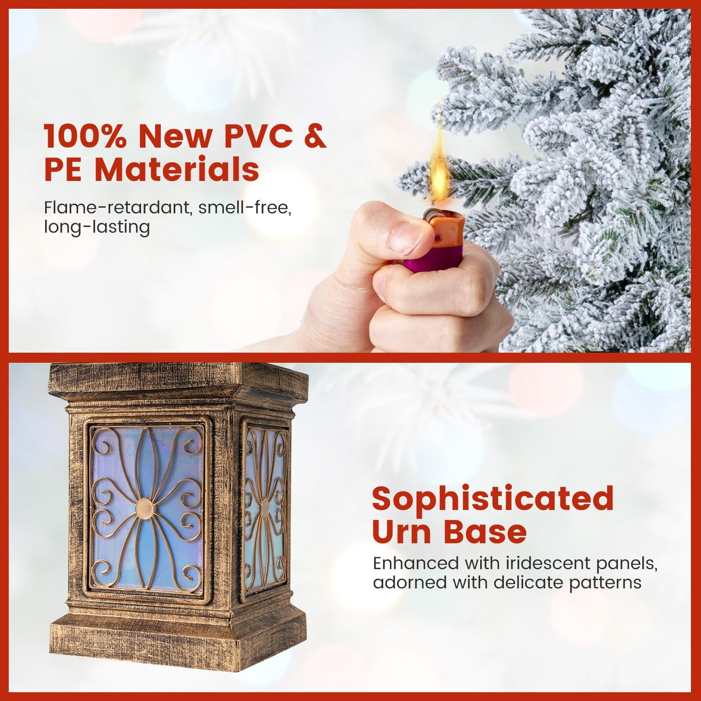 4 FT Pre-lit Artificial Christmas Trees 100 Multi-color and Warm White Dimmable Lights