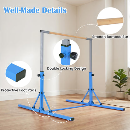 Foldable Gymnastics Bar, 90-150cm Height Adjustable Training Bar